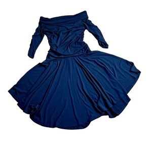 Melissa Masse Boat Neck Ruched Midi Dress, Women L